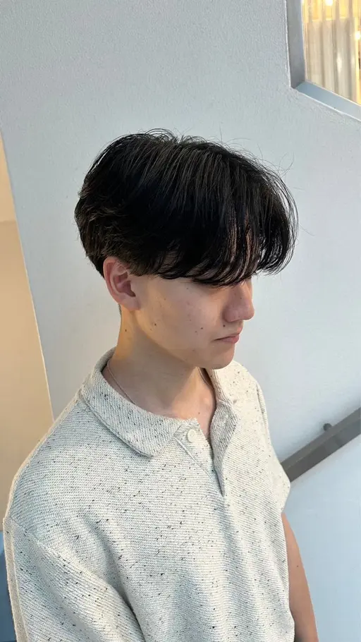 メンズセンターパート+眉カット✂️✂️✂️