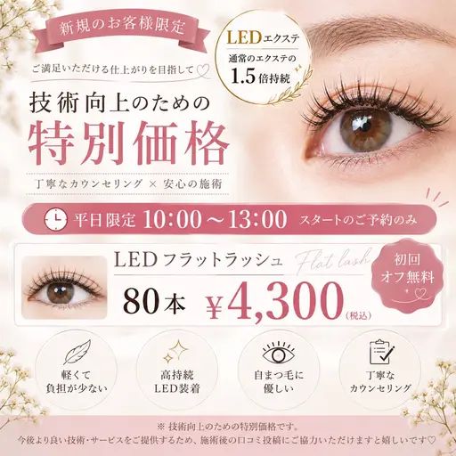 LED🌹【オフ無料・フラット80本】¥4300✨コーティング付◎