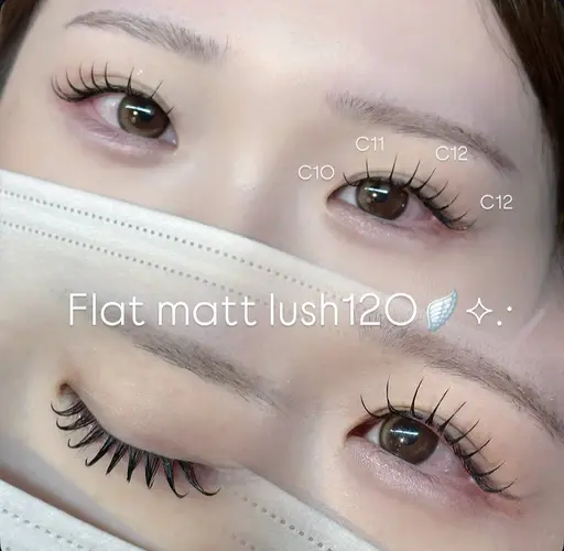 アップラッシュ付きフラットラッシュ100​〜​120本✨