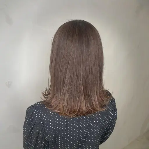 【レッスンモデル】カット&カラー(毛先カットのみ/前髪カットなし/量調整なし)