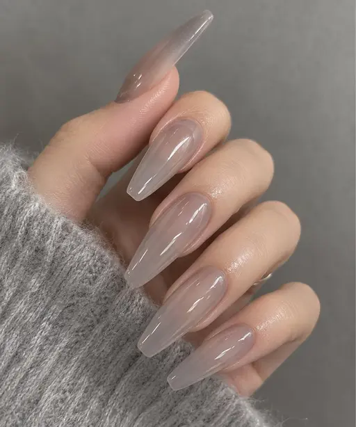 【🎀オフ込み🎀】アクリルスカルプ長さ出し10本♡美フォルム+ちゅるんワンカラー💖