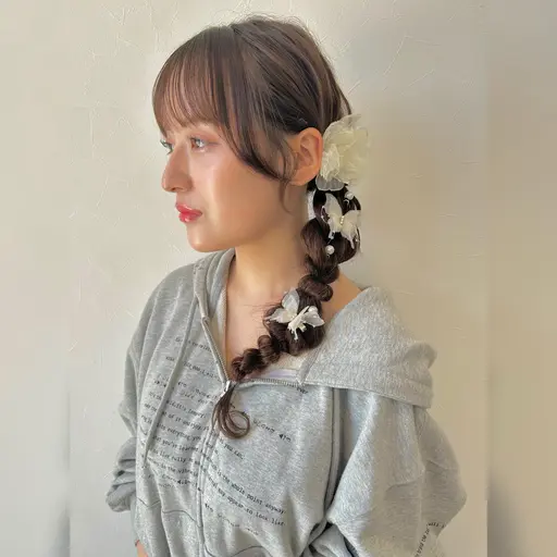 花火・祭り簡単ヘアセット🌻