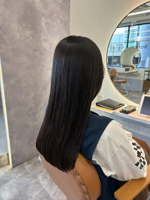 【レッスンモデル】カット＆カラー(毛先カットのみ/前髪カットなし/量調整なし)