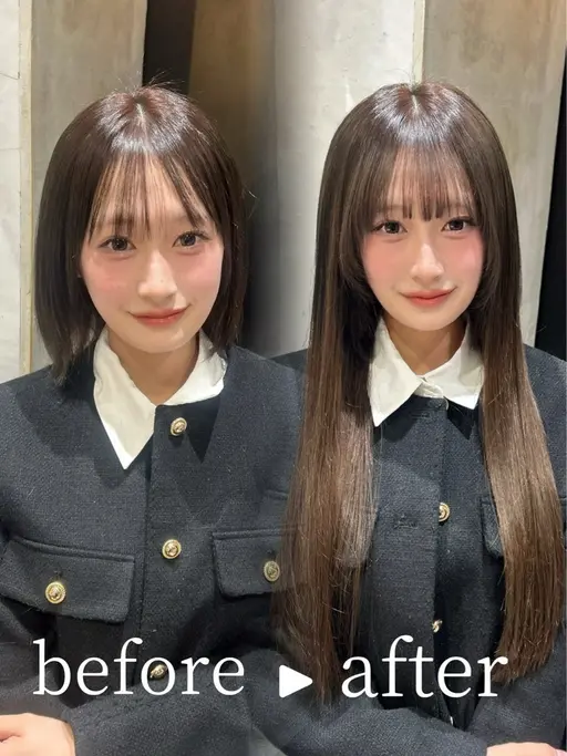 【お問い合わせから】19時～(黒、ブラウンのみ）シールエクステ※長さは鎖骨下から胸あたりになります！