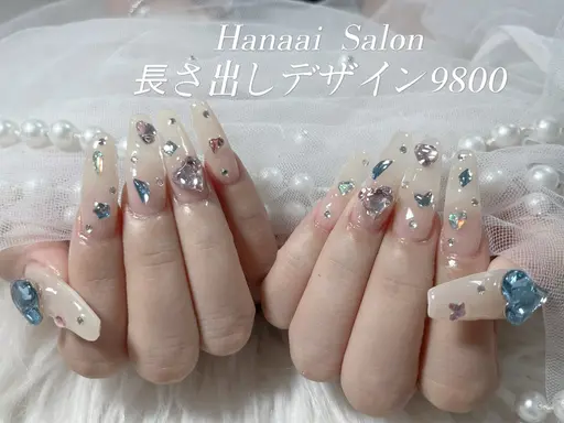 人気No1💕チップスカルプ+定額デザイン【ソフトジェルオフ込み】【色変え、パーツ変更可能】