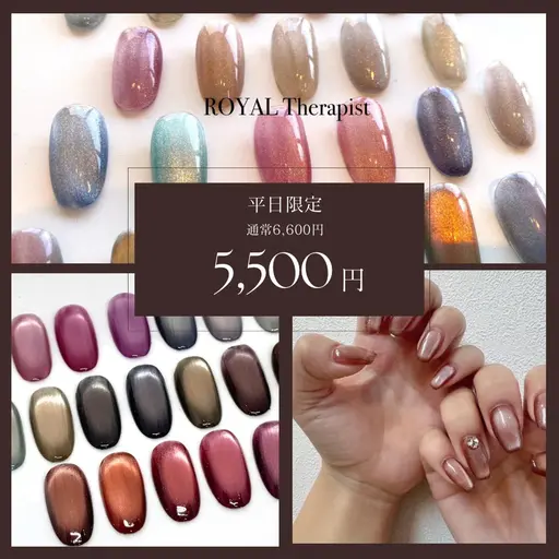 【平日限定】《hand/オフなし》トレンド60色マグネット×丁寧ケア込み💅ベースは自爪に優しいパラジェル使用