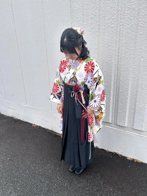 卒業式袴着付け