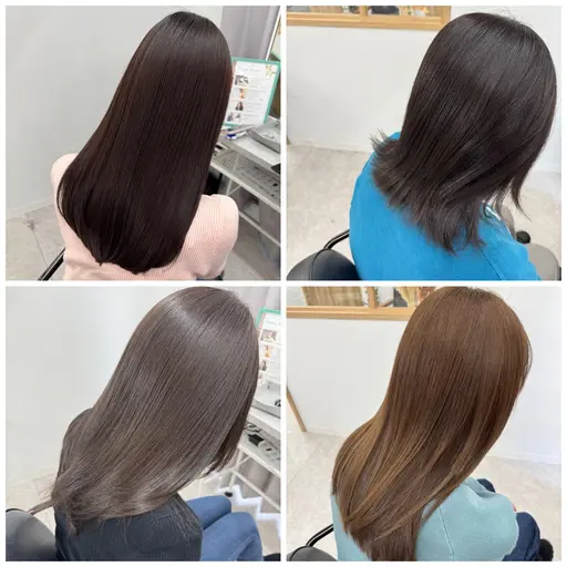 【ダメージなくカラーを楽しみたい方🎖️】髪質改善カラー＋セラミドケラチン2stepトリートメント（カットなし）