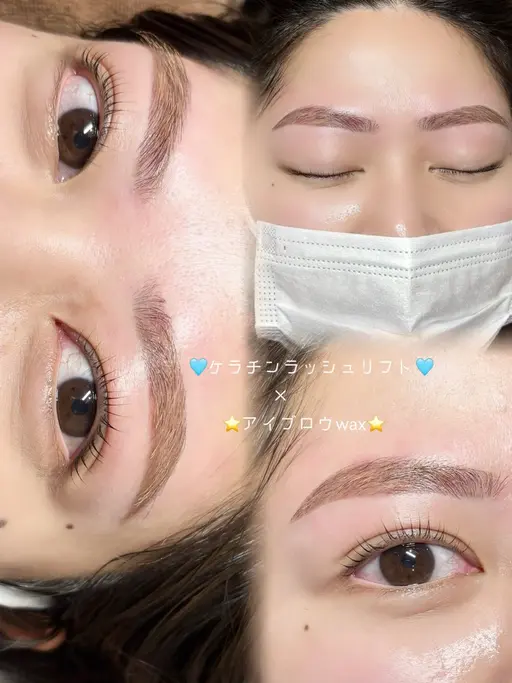 【90分でお手軽setメニュー🌼】うる艶まつ毛パーマ+眉毛wax脱毛♡♡(間引・メイク有) «土日祝 +1000円»