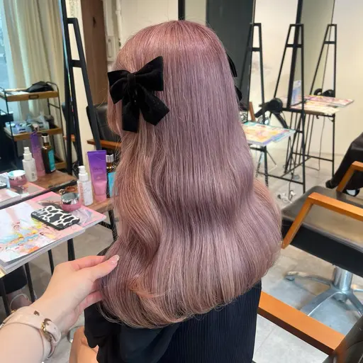 🌼当日予約限定🌼全体ブリーチ+透明感カラー+髪質改善トリートメント+かわいくコテ巻きします💞