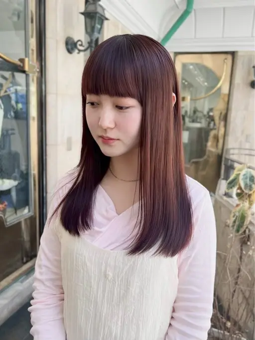 前髪ストレート+前髪カット+美髪ケア7 stepトリートメント💫