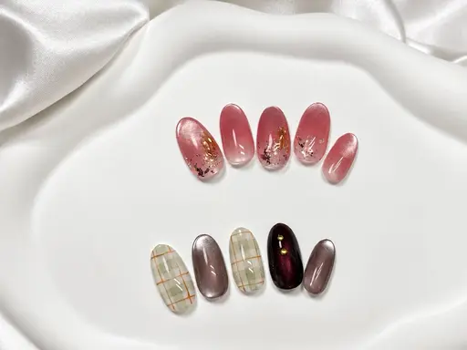 【秋ネイル🍂】マグネットネイル+アート