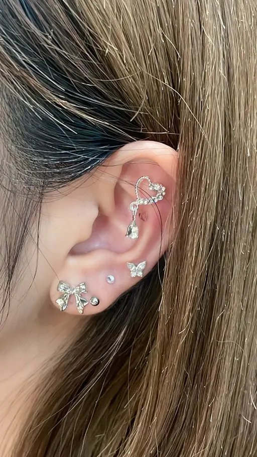 【ピアス感覚で内側からケア🤍✨】耳ツボジュエリー💎4個