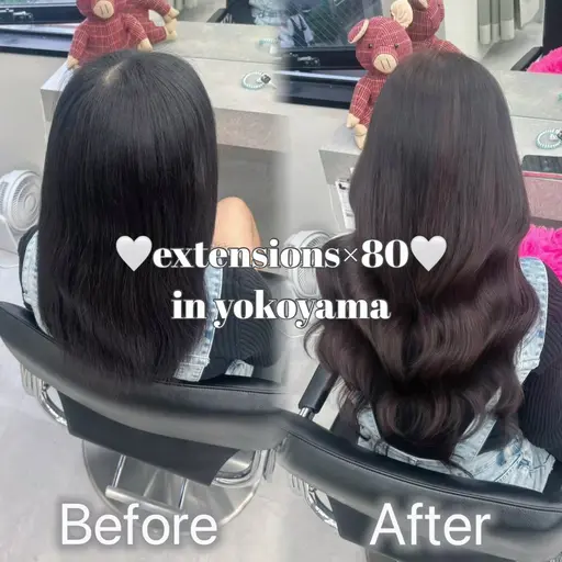 【ミニモ学割🎀U24】シールエクステ80本付け放題➕馴染ませカット付き‪✂︎‬♡