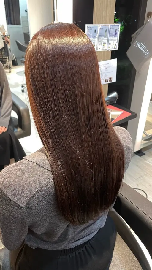 【感動の艶🌟】朝がラクになる?!シルクストレート+透明感カラー🪐
