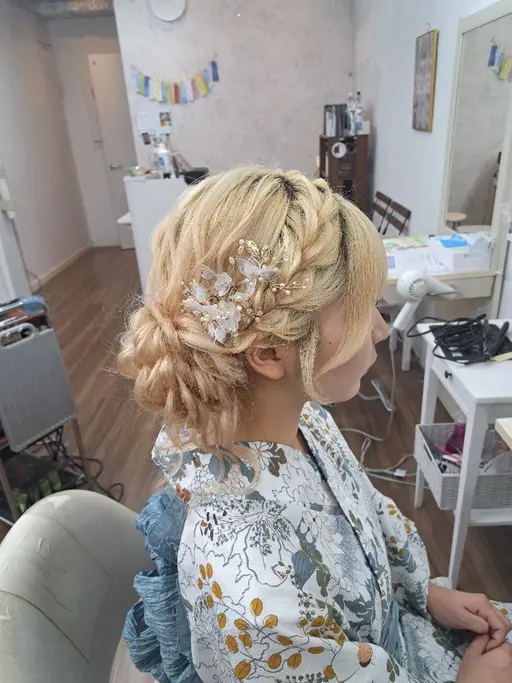 浴衣着付け+ヘアセット