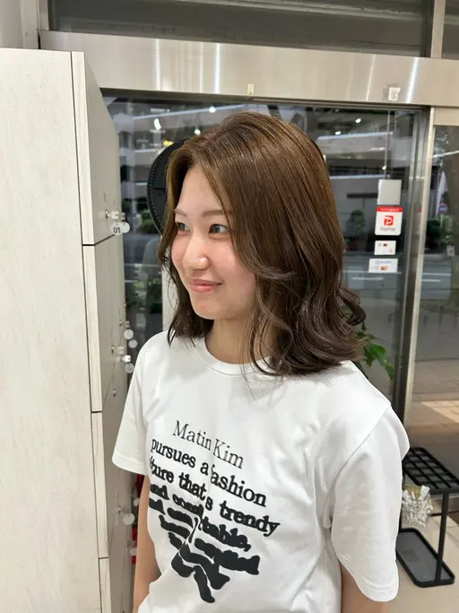 【顔まわりを可愛く❣️】韓国風レイヤーカット＋髪質改善ワンカラー＋ケラチントリートメント【ミルクティーベージュ/】