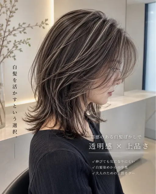 【𝐦𝐢𝐧𝐢𝐦𝐨限定】白髪ぼかしハイライト×生トリートメント