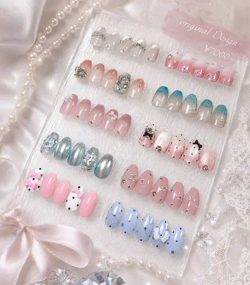 🌺予約殺到中✨夏限定価格🌴チップ長さ出し10本×トレンド人気定額デザインコース¥10000🎀✨韓国/ワンホン/