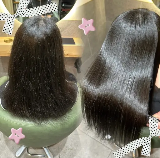 【圧倒的扱いやすい髪に】‼️今だけ50%OFF‼️ツヤツヤ髪質改善ストレート(ミディアム)