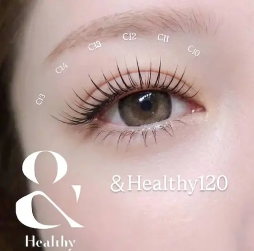 【パリエク】оr【&Healthy120本】エクステ120本➕️パーマ★【オフ¥700】アイシャンプー付き★束感仕上げ