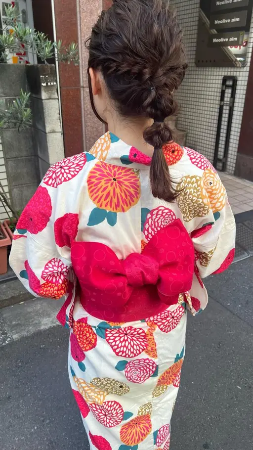 🍉⌇🎐ペア予約OK🎐⌇浴衣着付け👘+ヘアアレンジ
