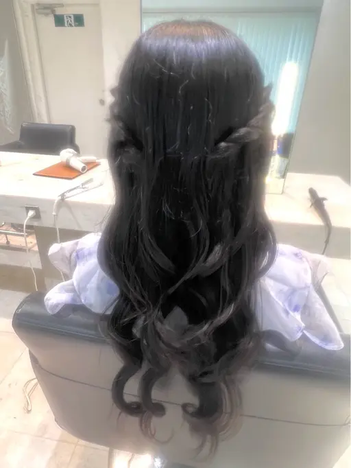 【結婚式、お出かけ前など*⑅♥】ふわふわアレンジ🤍𐙚 ふわふわ編みおろし🎀➳