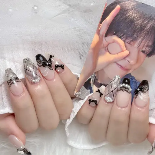 【パーツ盛り放題✨】10本長さ出し+10本アート、パーツつけ放題🎀🤍推しネイルにもおすすめ🪄