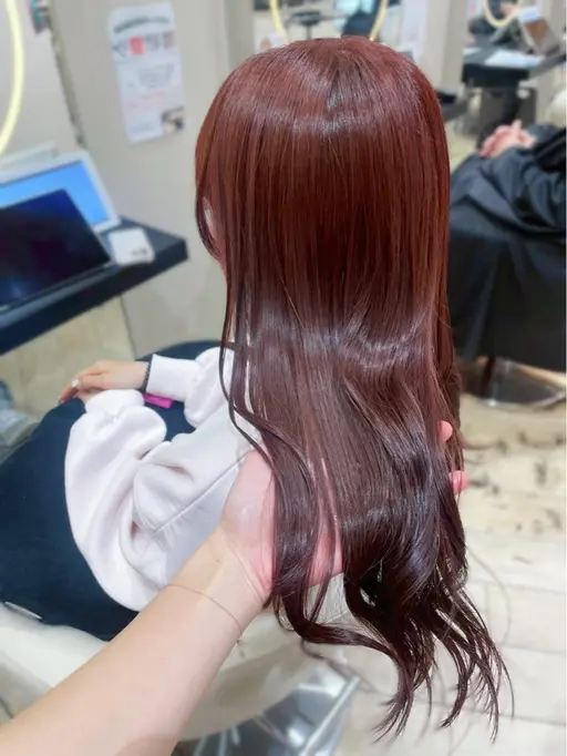 ブリーチなし♡うるツヤ暖色カラー🍓✨【ワンカラー + プチトリートメント】