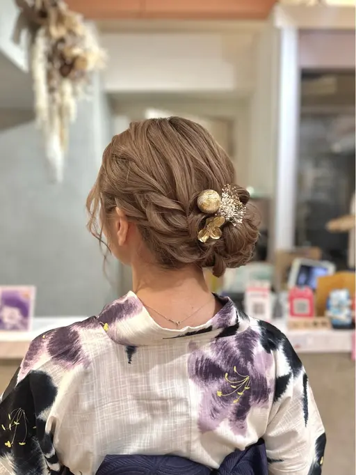 浴衣着付け+ヘアセット