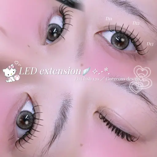【✨️人気No.1❣️モチ重視さん集合👀✨️】LEDエクステ100～120本🎀⟡.·束感コーティング仕上げ付き♡