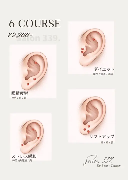 【ミニモ学割🧑🎓】💛耳つぼジュエリー6コ(学生U24限定)💎