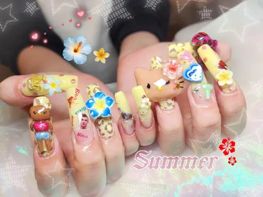 🈹U25【Gel長さ出し】╲free art➕パーツ付け放題🤩🍭╱
