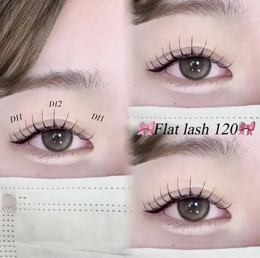 人気No.1🪄マツエク120本（フラットラッシュ）🩶束感コーティング・オフ込み《LED変更+2200》