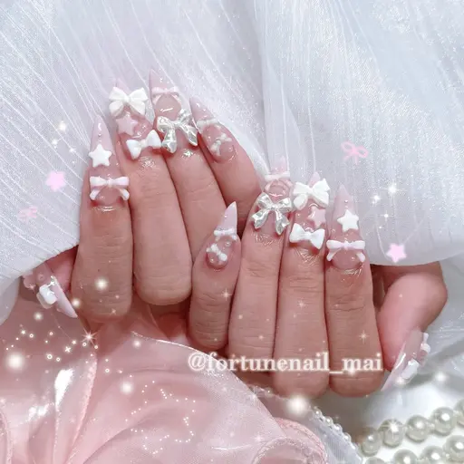 ✨推しネイル✨ハート・リボン・キラキラ🎀パーツ付け放題🪽⋆.*