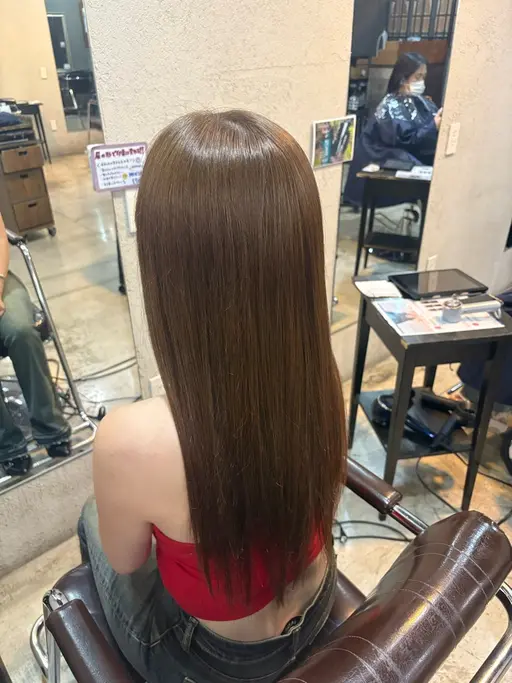 【さら艶髪に🍁】ブリーチなしワンカラー+4stepトリートメント🐬🫧