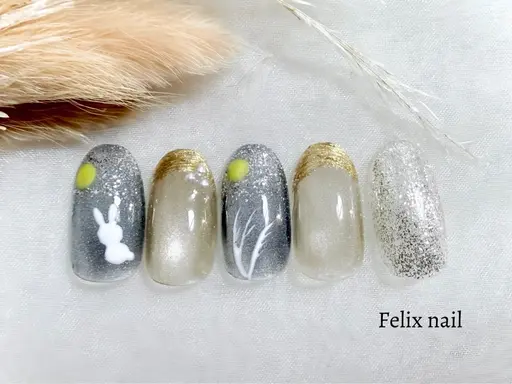 【プロネイリストが施術💅】撮影モデル募集🌕🐇🌾お月見ネイル🌙¥2,000