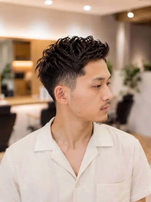【直毛でも朝5分で整う】メンズパーマ+カット+顔剃り¥16,500→¥3,300