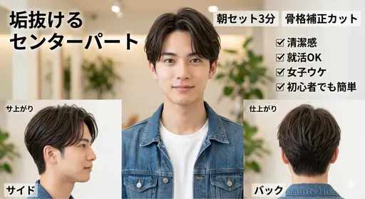 【メンズ限定】印象アップ◎メンズカット+シャンプー+眉カット/浅草/蔵前¥6,600