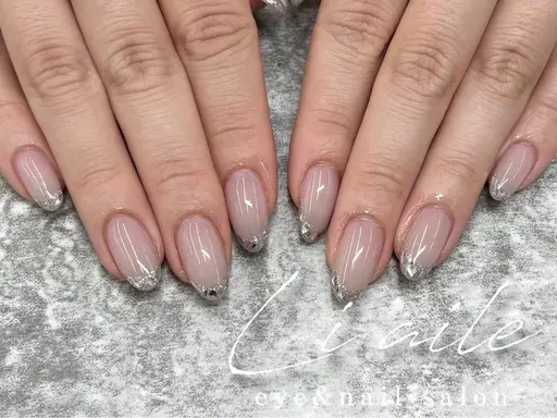 オフ込み☆ガラスフレンチネイル💅(フィルイン) 🚨メニュー内容部分をしっかりお読みください🚨