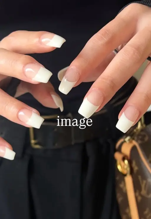🌛【太め限定フレンチネイル】クリアベース/オフ無/ケア込み◎/マット系カラー限定