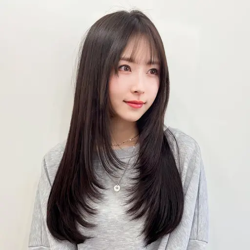 🌈人気No.1《小顔レイヤーカット＋透明感カラー＋選べるコアミートリートメントTR》韓国レイヤー対応✨