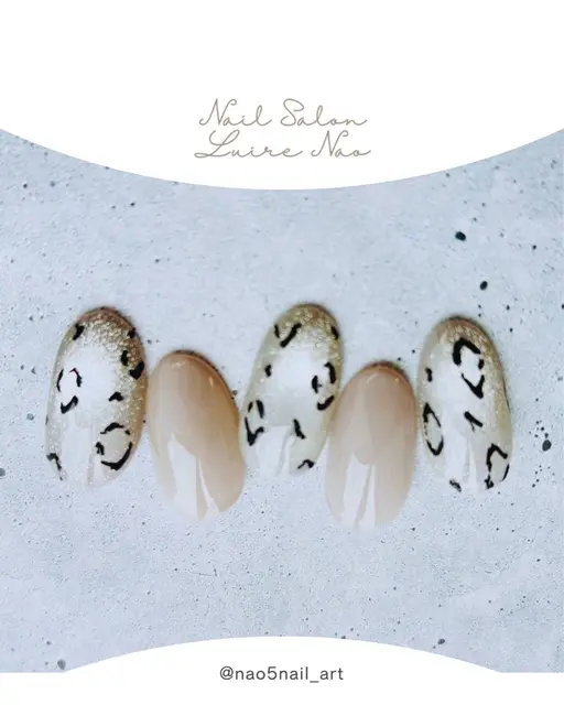 秋冬♡大人レオパード×シルバーネイル🐆【オフなし】