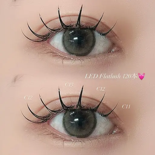 【高持続LEDマツエク】フラットラッシュ120本💓