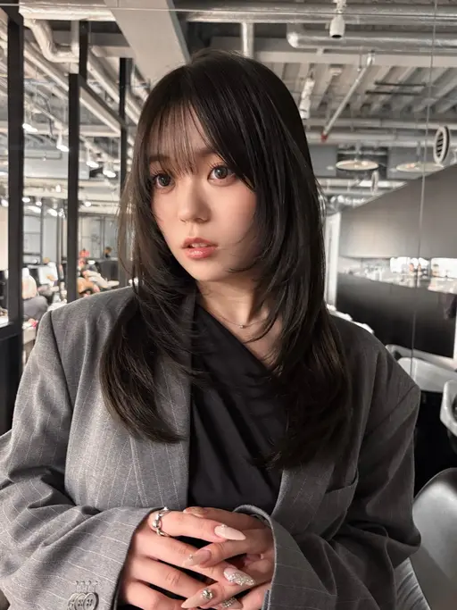 ⭐️似合わせレイヤーカット・ハッシュカット+トリートメント✨️(切ってセミロング以上限定)