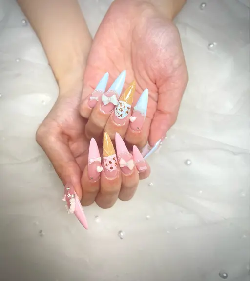 🎀【新規限定】チップ長さ出し10本＋持ち込みデザイン・パーツつけ放題