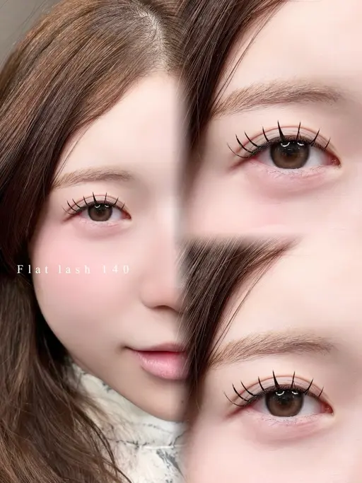 【オフ込み]人気NO.1🤍フラットラッシュ120本/ワンホンちゃんみたいなお目元に🩷