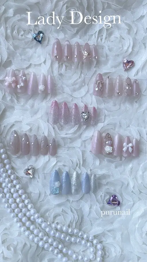 🎀レディー🎀定額コース【パーツ・ベースカラー色変え無料✨】【ジェルオフ無料✨】【ジェルオフあり】