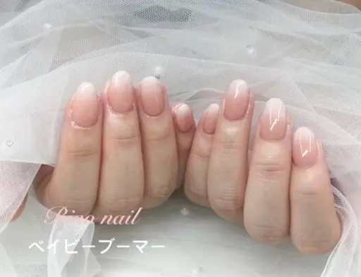ベイビーブーマー💅🏻🤍(丁寧ケア付き)※オフなし(ベースカラー+カラーグラデーション🎀)