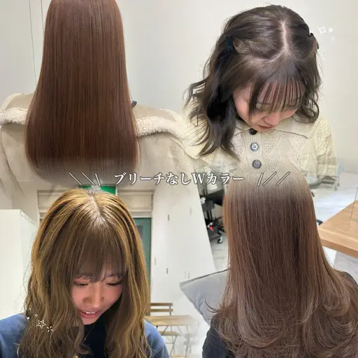 ミニモ限定🍒〚 人気No.2 〛カット+ブリーチなしダブルカラー🍒*˖°